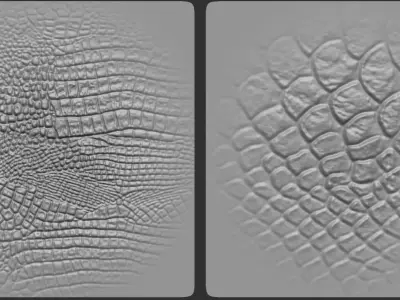 45 Reptile Dragon lizard crocodile Skin Scale Alphas V3 3D model