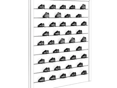 Market Shelf - Sport Shoes 3D model