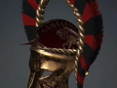 - Spartan Royal Helmet v Horned Scorpion  Low-poly 3D model