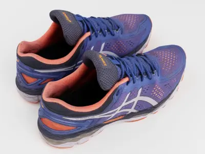 Pair of running hiking shoes sneakers outdoor footwear 3D model