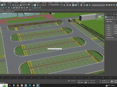 Modern Parking Lot - High-Quality 3D Model 3D model