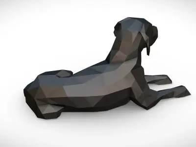 German Shorthaired Pointer low poly 3D print model