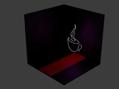 6pc Neon Asset Pack in Pink Low-poly 3D model