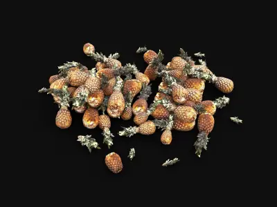 PINEAPPLE ANANAS STOCK PILE STREET MARKET PROP Low-poly 3D model