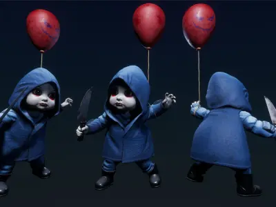 Raving Puppet - Rigged and Animated Low-poly 3D model