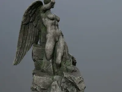 woman statue 2 Low-poly 3D model