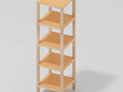 Shelf 1 wooden 3D model