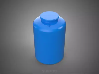 STANDARD EMPTY BLUE WATER FLUID LIQUID STORAGE CONTAINER TANK 3D model