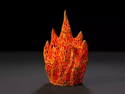 Flame fire Voronoi 3D print model