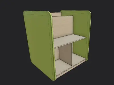 MaxiBacUp With Bench Green Low-poly 3D model