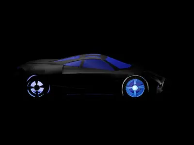 Car 3D with lights 3D model