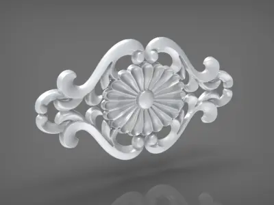 Floral Wood Carving for Furniture - 5 3D model