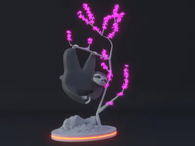 Sloth decorative lamp sculpture 3D model