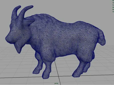 White goat Low-poly 3D model