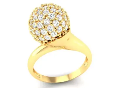 Luxury Dome Pave Diamond Ring for Women 354 3D print model