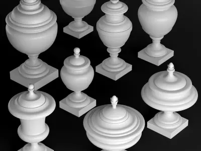 Classic vase set 2 3D model