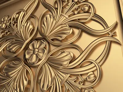 Carved Ceiling Tile 05 Low-poly 3D model