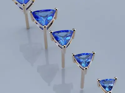 Stud Earrings Trilon 3D print model