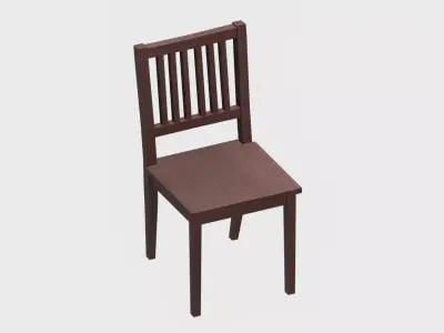 Simple Chair Low-poly 3D model