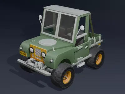 JEEP Land Rover Series One 107 Low poly 3D model