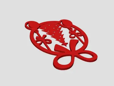 Christmas Garland Panel A03 - Door Wall Decoration 3D print model