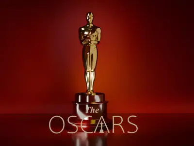 Oscar statuette Low-poly 3D model