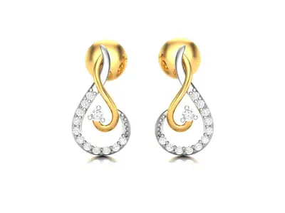 Diamond Earrings 3dm STL FBX OBJ Render Details 3D print model buy