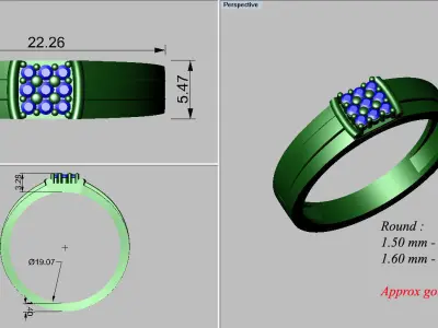 light weight  gold diamond rings-C111116SKCH2025985-wt-5-10 3D print model