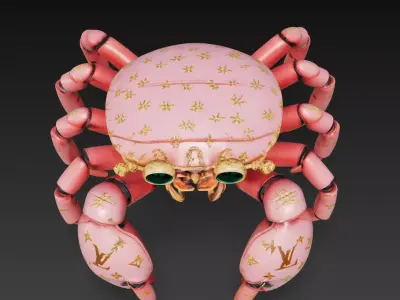 Emerald Mecha Crab - Fashion Robotic Sculpture 3D Model 3D print model