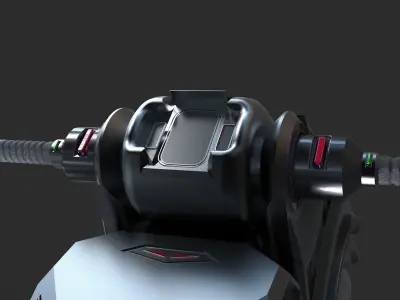 Cyberpunk Themed Futuristic Motorcycle Concept 3D model