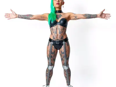 Neon Cyberpunk Warrior model pack Low-poly 3D model