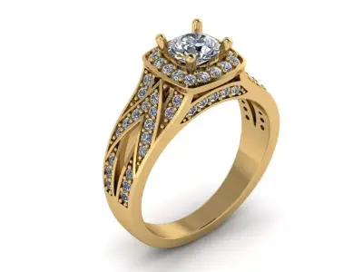 Jewelry Diamond Ring 3D print model 25