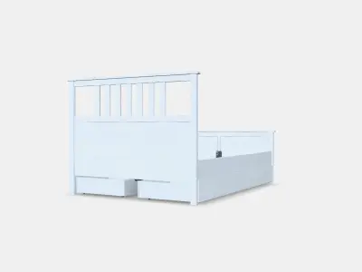 HEMNES Bed frame with 4 storage boxes 2 Low-poly 3D model