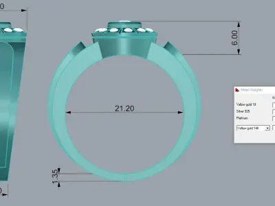 Jewelry Mens Ring Gold 3D print model