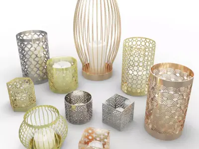Metallic Candle Holder  3D model