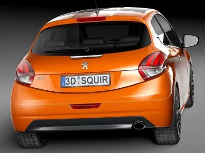 Peugeot 208 3-door 2016 3D model