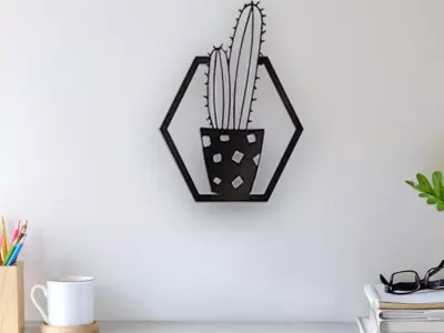 Cactus Wall Art 3D print model buy