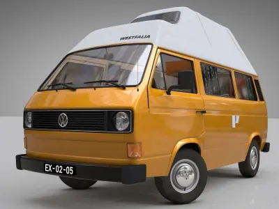 VOLKSWAGEN T3 T25 TRANSPORTER CAMPING WESTFALIA JOKER - 1980 3D model