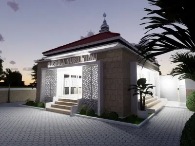Islamic Architecture Mosque SmallMosque Roomprayer 3D model