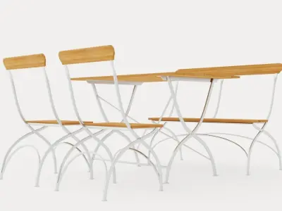 Bryggeri dining set Low-poly 3D model