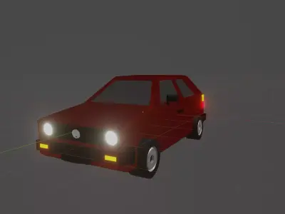 Low Poly Volkswagen Golf 2 Low-poly 3D model