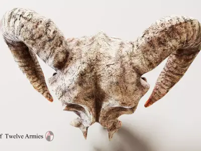 3D Ram Skull  Game and Movie Ready Asset Low-poly 3D model