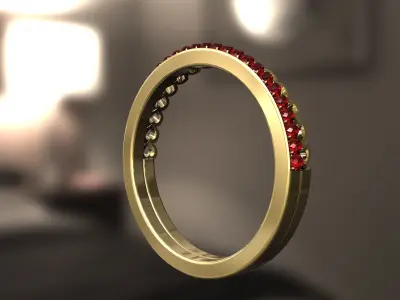 Multi hearts with diamonds Ring 3D print model