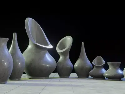 Photorealistic Vase Set 3D model