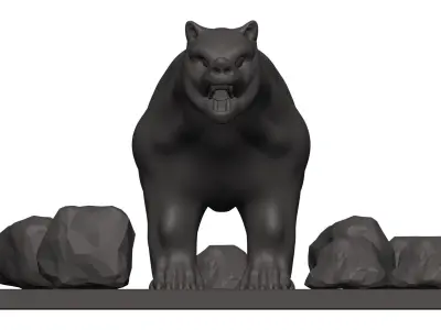 Bearr bear on rocks 3D model