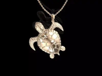 Sea turtle pendant 3D print model