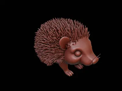 Hedgehog Animal Sculpture 3D print model