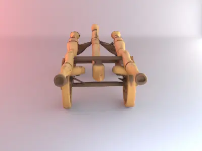 Stylized Wooden Cart 3D model