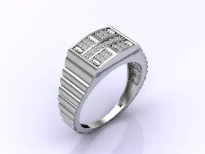 Print Ready STL 3DM  Gents Rings Diamond Men Ring  3D print model 226