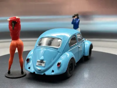 adjustable slot car chassis 3D print model